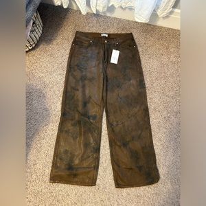 Zara Metallic Wide Leg Jeans